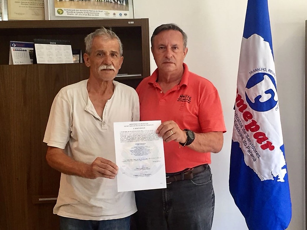 Sindicato de Servidores Municipais de Jataizinho recebe Certidão de Registro Sindical