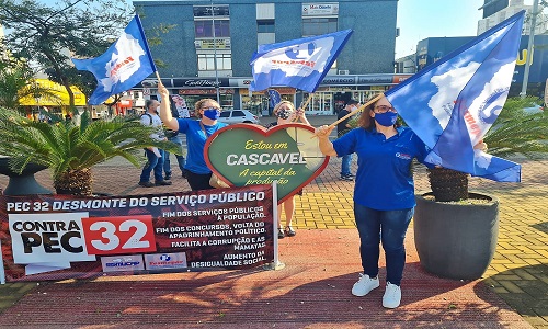 REFORMA ADMINISTRATIVA: Fesmepar e sindicatos filiados marcam presença no Dia Nacional de Mobilização Contra a PEC32