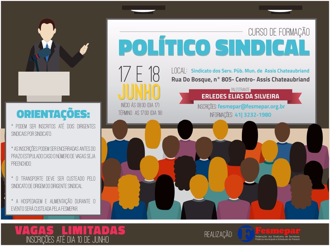 INSCRIÇÕES ENCERRADAS-  Curso de Formação Político Sindical